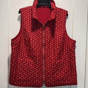 Chico’s Reversible Red Print Zip Vest Sz 3